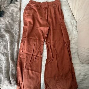 Abercrombie & Fitch Rust Wide Leg Pants